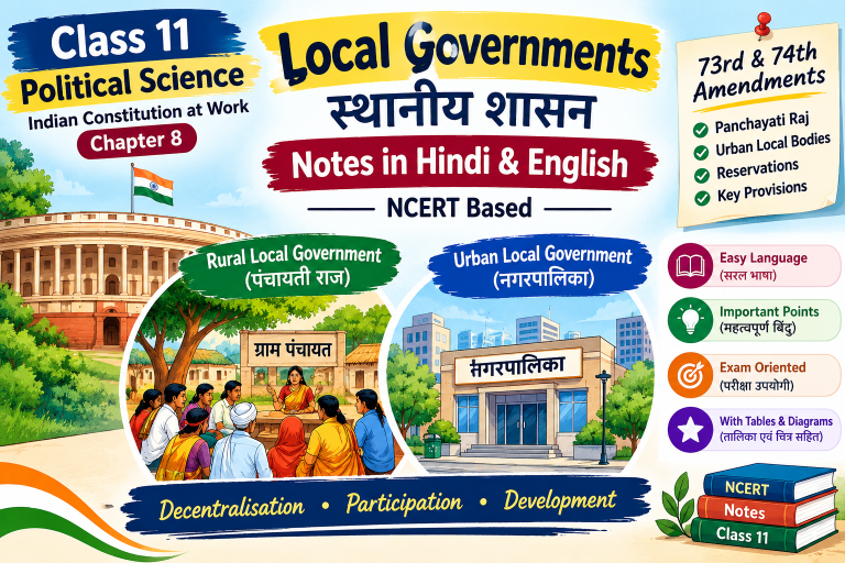 Class 11 Political Science Chapter 8 Local Governments Notes